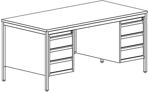 Produktbild eurokraft basic Meisterschreibtisch, lichtgrau (160 cm, 80 cm)