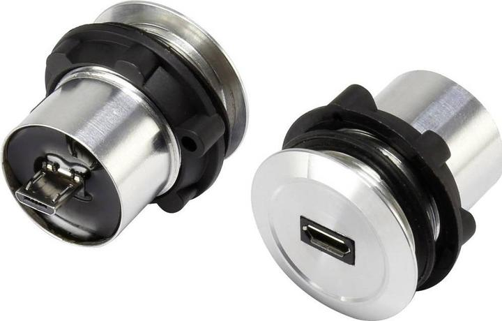 Productafbeelding Tru Components Micro USB Paneel Jack Vrouwelijk, Paneelbevestiging Micro USB-01 Micro USB Vrouwelijk naar Micro