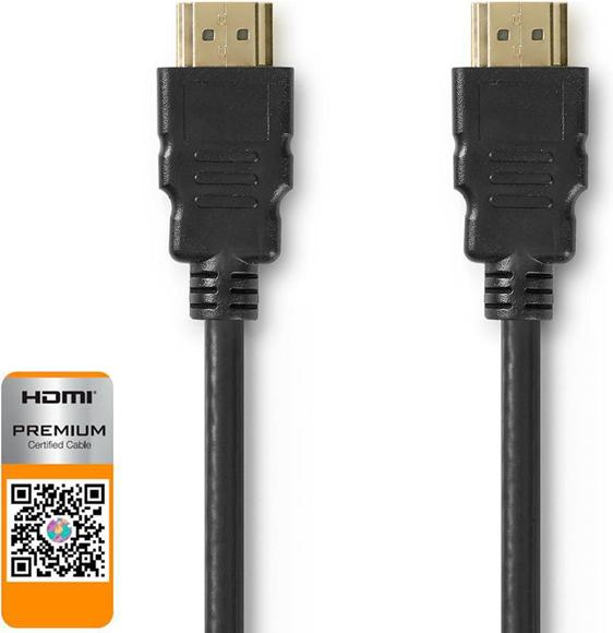 Produktbild Nedis Ultrahochgeschwindigkeit 2m HDMI-Kabel mit Ethernet, vergoldet (Schwarz) unterst&uumltzt: 8K bei 60H (2 m, HDMI)