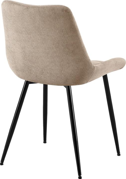 Image du produit CLP Chaise de salle à manger Sardna revêtement velours côtelé rembourré avec dossier