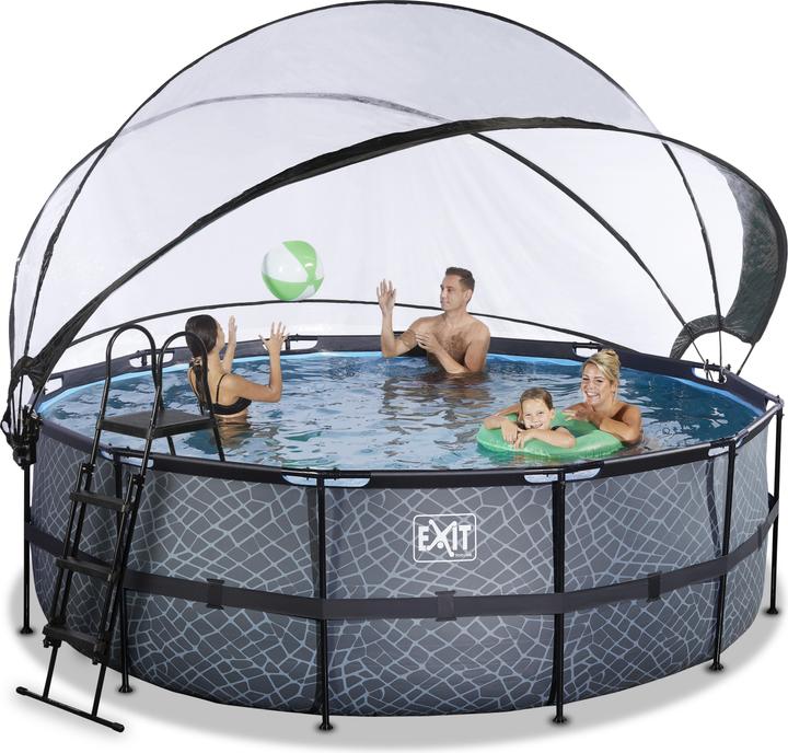 Actual product image Exit Frame pool round 427x122 cm with sun roof and heat pump (427 x 122 cm)