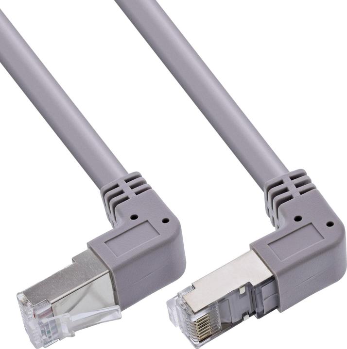 Image du produit InLine Câble patch supérieur/inférieur coudé, S/FTP (PiMf), Cat.6, PVC, gris, 0,46m (S/FTP, CAT6, 0.46 m)