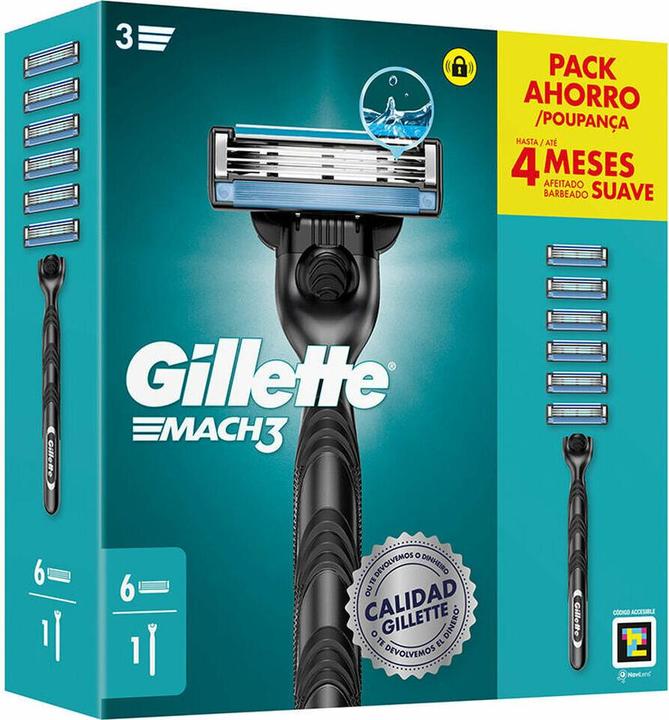 Actual product image Gillette Mach 3 Razor With 6 Refills