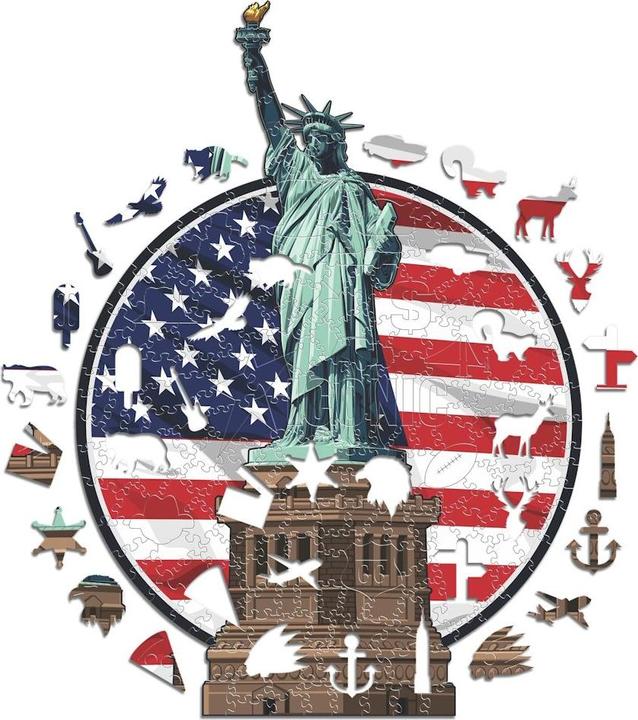Iconic Freiheitsstatue - USA -Holz Puzzle Grösse L (500 Teile) (500 Teile)