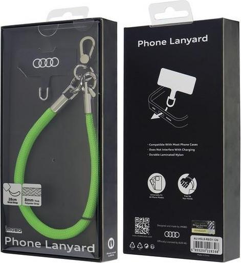 Actual product image Audi uniwersalna smycz do telefonu 28cm 8mm zielony/green AU-HSL8-R8/D1-GN