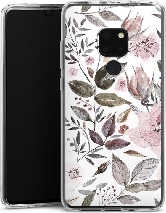 Produktbild DeinDesign Silikon Hülle für Huawei Mate 20 Handyhülle Case Smartphone Schutzhülle Blumen Pastell Wasserfarbe (Huawei Mate 20)