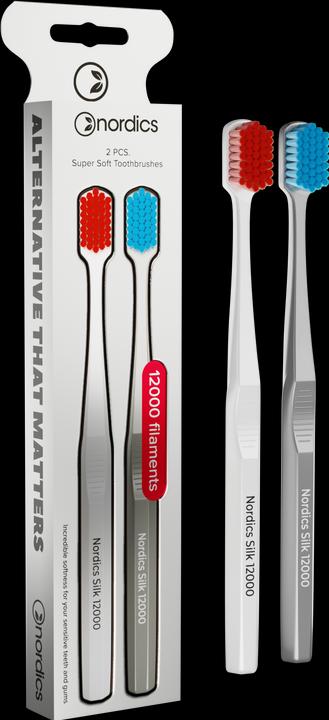 Nordics Plastic toothbrush PLA 12000 super soft 2 pcs - (Soft, 2 x)