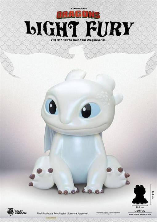 Beast Kingdom Dragon Taming Made Easy Functional Figure Money Box Light Fury 35 cm (35 cm)