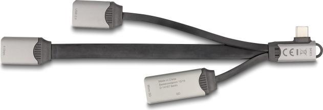 Image du produit Delock 2 Port USB Hub inklusive SD und Micro SD Card Reader (USB-C, 4 Ports)