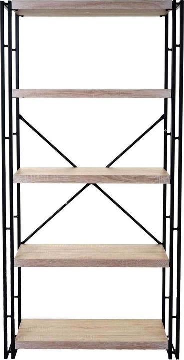 Immagine prodotto Swisshandel24 Libreria, scaffale in piedi, scaffale da salotto, 165x80cm Struttura 3D a 5 livelli - aspetto rovere (165 x 80 x 30 cm)
