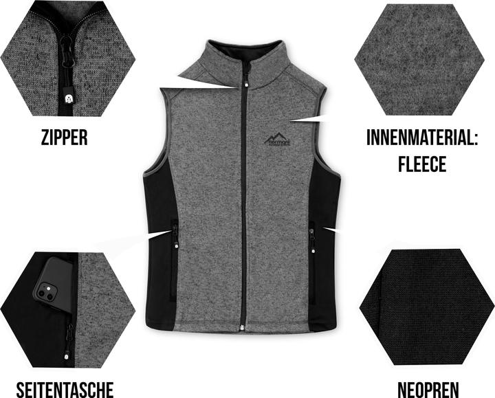Actual product image Normani Mens Knitted Fleece Vest Shamattawa - 1685 (6XL)