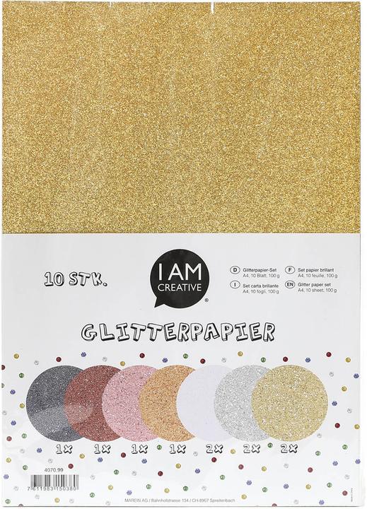 I Am Creative Glitterpapier Set (100 g/m², 10 x)
