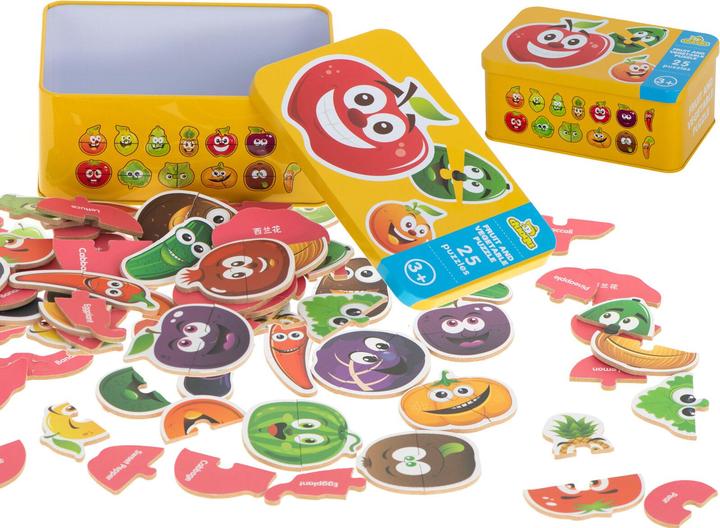 Produktbild Ikonka Obst/Gemüse Dosenpuzzle 25 Puzzles