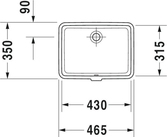 Actual product image Duravit VERO built-in washbasin w ÜL o HLB 430x315mm o tap hole white WG (315 mm, 430 mm)