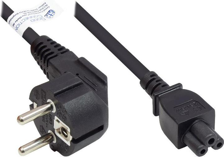Produktbild Good Connections Netzkabel Schutzkontakt-Stecker Typ E+F (CEE 7/7, gewinkelt) an C5 (gerade) für Notebook, schwarz, 0 (3 m, CEE 7/7)