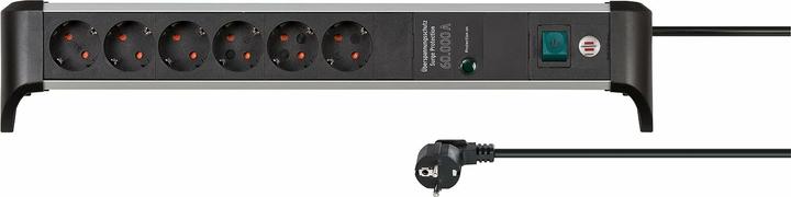 Produktbild Brennenstuhl Alu-Office-Line Steckdosenleiste 6-fach mit Überspannungsschutz (6 x, CEE 7/3, 3 m)