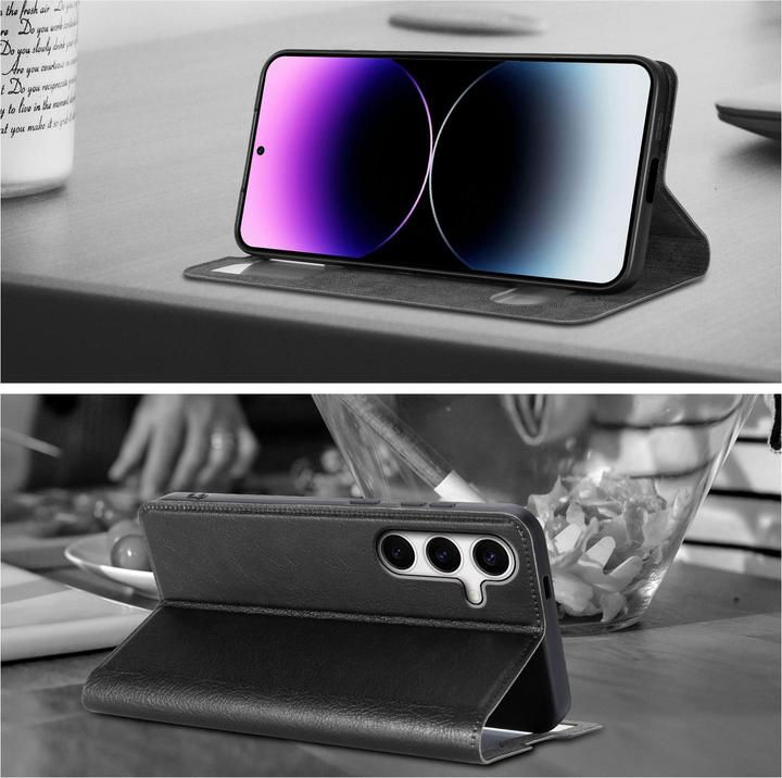 Actual product image Cadorabo Book View cover with double window (Samsung Galaxy S24+)