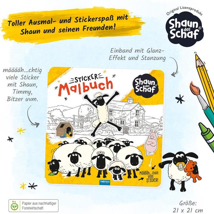 Image du produit Shaun le mouton Livre de coloriage avec autocollants