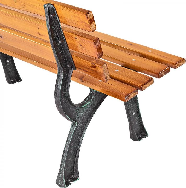 Produktbild Dema Parkbank Gartenbank Sitzbank Bank Gusseisen Holz mahagoni - farben 120 cm