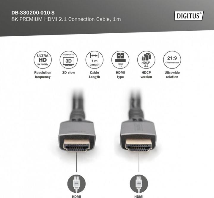 Image du produit Digitus HDMI (type A) - HDMI (type A) (1 m, HDMI)