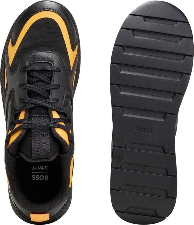 Actual product image BOSS Mens Titanium Leather Running Trainers (47)