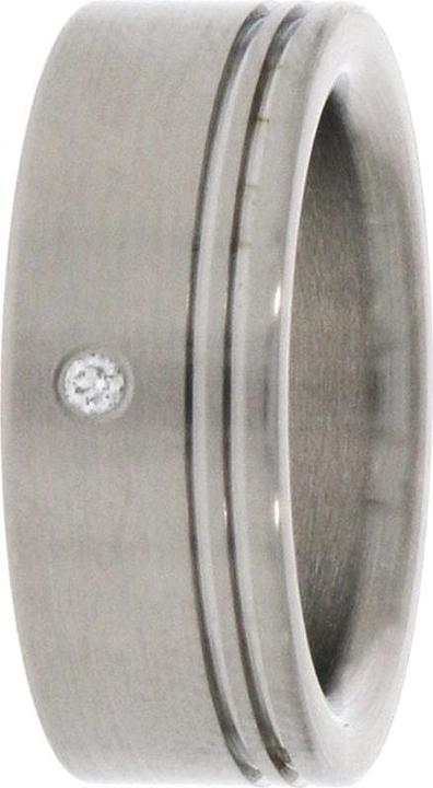 Xen Bandring mit Brillant 0,02 ct. - Rillen mattiert 7 mm