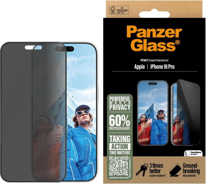 Actual product image PanzerGlass Ultra-Wide Fit (1 Piece, Apple iPhone 16 Pro)