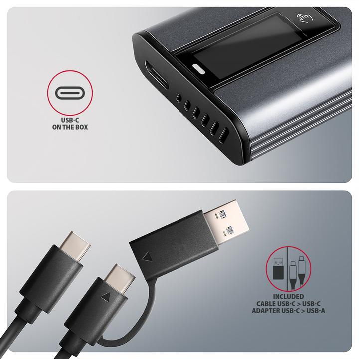 Produktbild Axagon Boitier externe USB-C 3.2 EEM2-SD2 - S-ATA/NVMe M.2 Type 2280 (Noir) (M.2 2280)