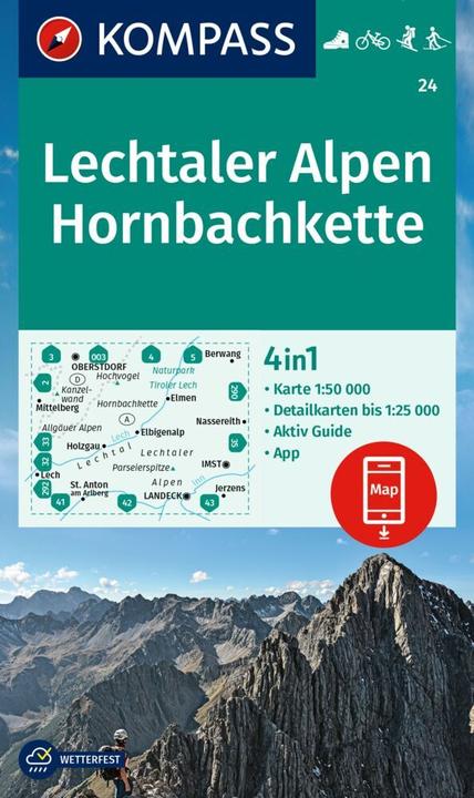 Produktbild Wanderkarte 24 Lechtaler Alpen, Hornbachkette 1:50.000