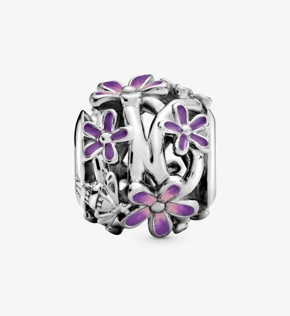 Produktbild Pandora Charm Openwork Violette Daisy (1.12 cm, Silber 925)
