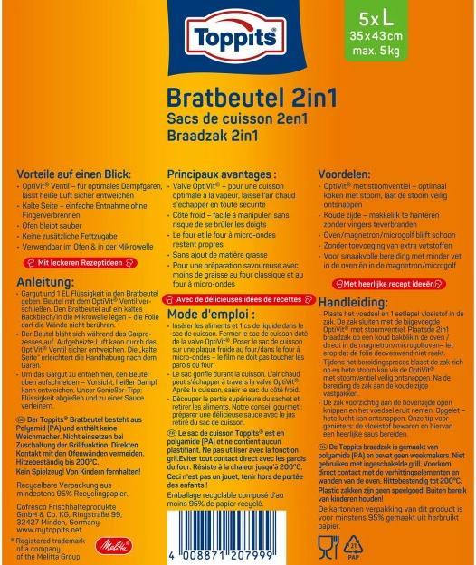 Produktbild Toppits Bratbeutel 2in1 (5 x)