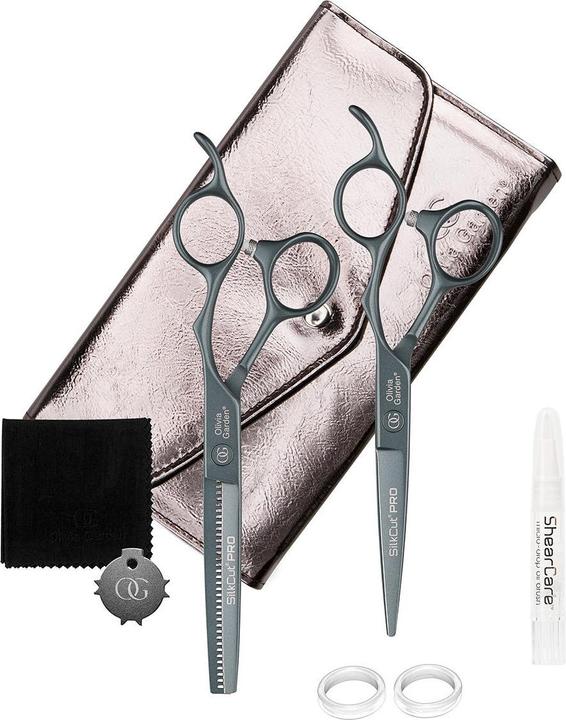 Olivia Garden SilkCut PRO 2er Set Charcoal HS 5,75"/MS EUR RH LTE (14.61 cm)