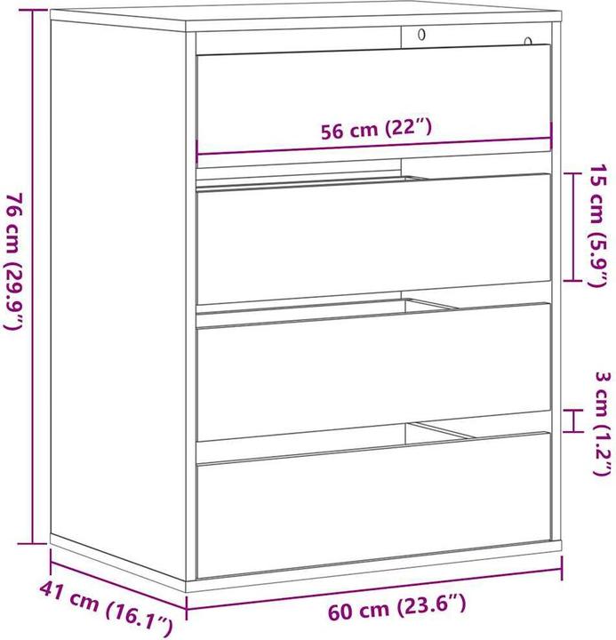 Produktbild VidaXL Kommode (60 x 41 x 76 cm)