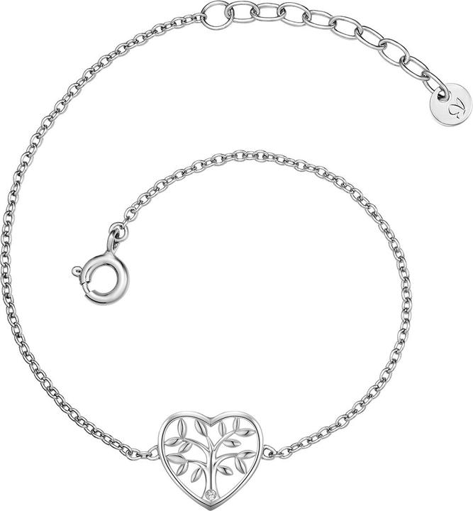Immagine prodotto Glanzstücke München Donna Albero della Vita in argento Sterling con diamante coltivato in laboratorio Argento 17,0 cm (17 cm, Argento)