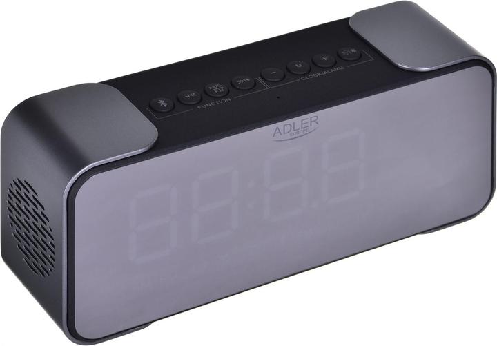 Actual product image Adler Wireless alarm clock with radio AD 1190 AUX in, Silver/Black, Alarm function
