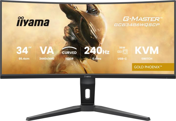Actual product image iiyama 86.4cm (34") GCB3486WQSCP-B1 21:9 2xHDMi+2xDP+USB-C (3440 x 1440 pixels, 34")