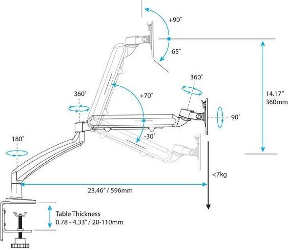 Actual product image StarTech Articulating Monitor Arm (Table, 26")