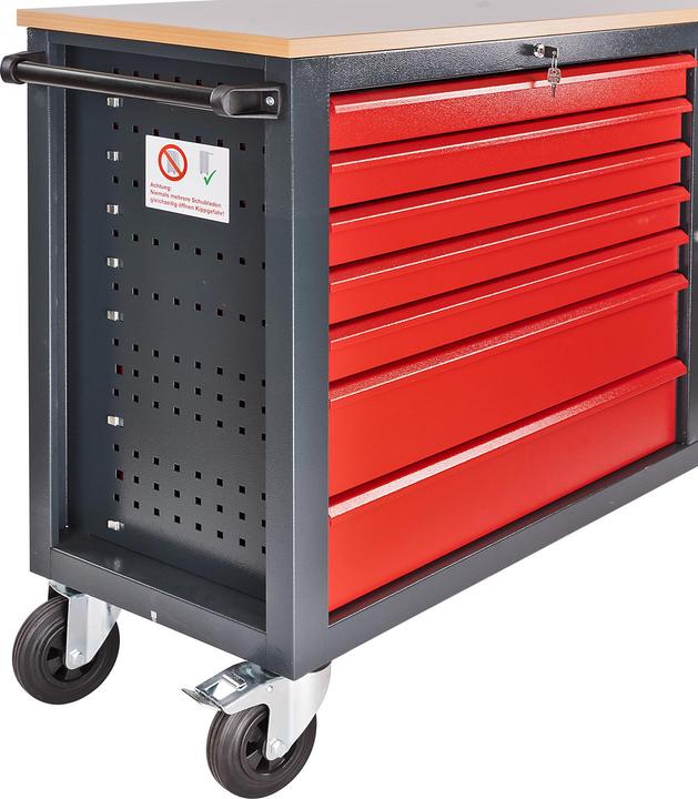 Produktbild Dema Mobile Werkbank / Arbeitstisch fahrbar Carlos 180x48x104 cm (48 cm, 180 cm)