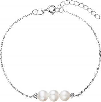 Evolution Group Delicate silver bracelet with river pearls and zircons 23018.1