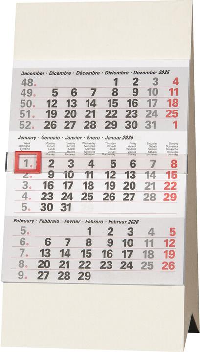 Immagine prodotto Biella Calendario da tavolo 3 mesi Desktop Peak (Copertina rigida)