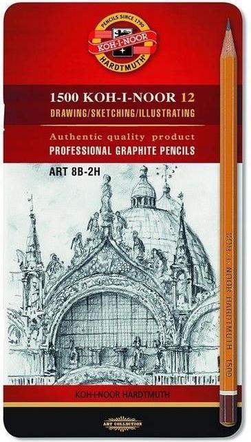 Image du produit Koh-i-Noor CRAYON 8B-2H/12 (2B, 6B, 8B, 7B, 3B, 4B, 5B, 12 x)