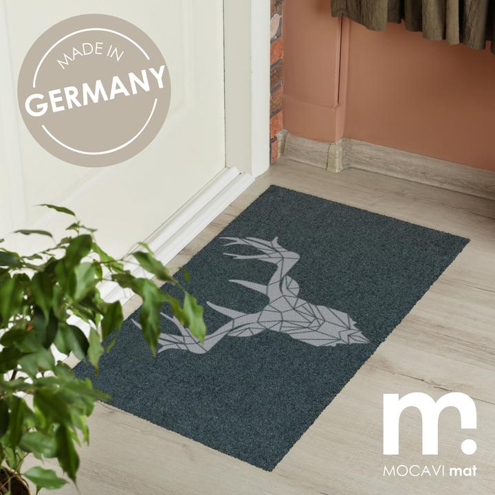 Image du produit Mocavi Cerf moderne, anthracite, motif campagnard, tapis de chasse (45 x 70 cm)