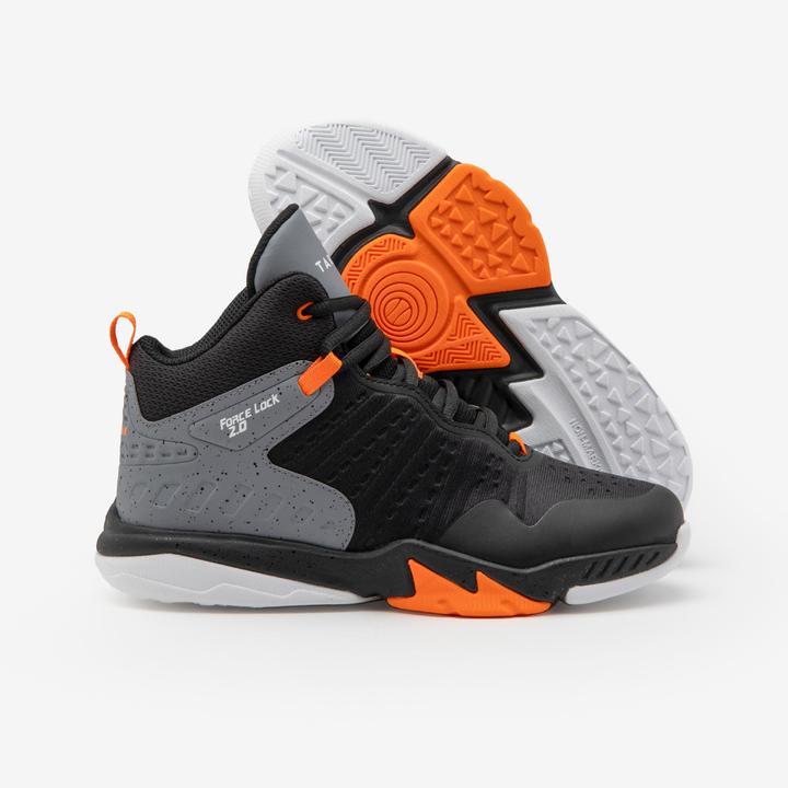 Actual product image Tarmak Kids basketball shoes high - SS500 black/orange (33)