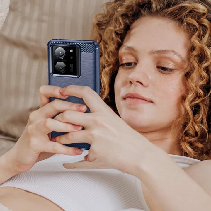Produktbild Cover-Discount Xiaomi 13T / 13T Pro - Metall Carbon Look Hülle blau (Xiaomi 13T)