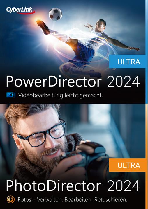 Immagine prodotto CyberLink PowerDirector 2024 Ultra & PhotoDirector 2024 Ultra Duo Codice di download ESD (1 Utente, 1 Dispositivi/Utenti, Senza limiti)