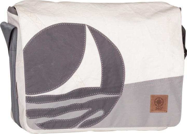 Segelboot, Weiss, Balken Hellgrau