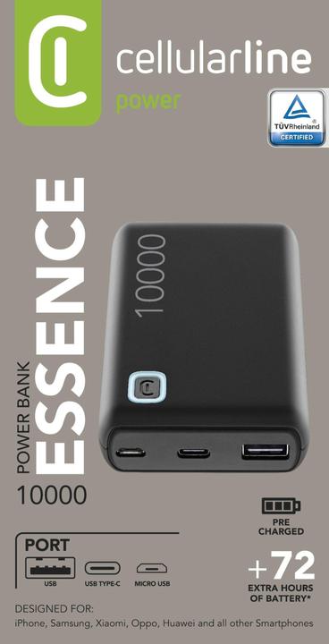 Actual product image Cellularline Essence (10000 mAh, 12 W, 37 Wh)