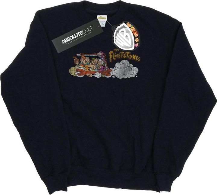 The Flintstones Family Car Distressed Sweatshirt (L)