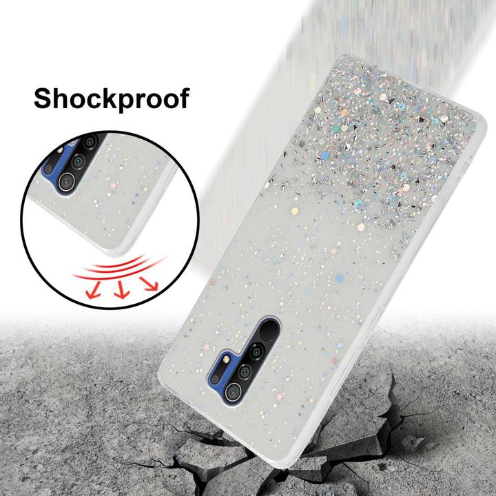 Actual product image Cadorabo Bumper Case for Xiaomi RedMi 9 TPU funkelnder Glitter (Xiaomi Redmi 9)