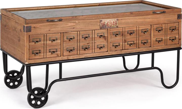 Bizzotto Sideboard Kompart mit Schubladen und Rädern 120 cm (60 x 120 x 58.5 cm)